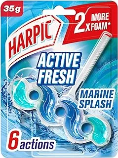 Harpic active fresh toilet block, marine splash, toilet freshener, 35g