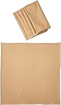 Hotel Linen Klub Princess 100% Cotton Dobby Jacquard Table Cloth Napkins- 50X50cm - Beige 6Pc Set