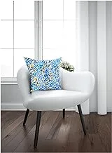 Home Town Digital Print Micro Fibre Dicxy Floral Blue/Brown CUShion With Filler,45X45Cm