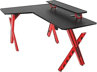 GAMEON Phantom Series L-Shaped Gaming Desk With 15W Qi Charger, USB Hub (Dimensions 160 CM X 110 CM x 60CM)