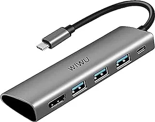 WIWU Alpha 5 In 1 USB-C Hub A531H, Gray