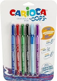 CARIOCA Oops Blister 6pcs Assorted - Erasable Pen