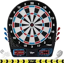 لوحة Dartboard الإلكترونية فايبر 777 ، واجهة سهلة الاستخدام بأزرار ، أجزاء حمراء بيضاء وزرقاء ، لوحة نتائج كريكيت مزدوجة الارتفاع ، مفتاح كريكيت سريع يوصلك إلى اللعبة بشكل أسرع ، 43 لعبة و 230 خيارًا