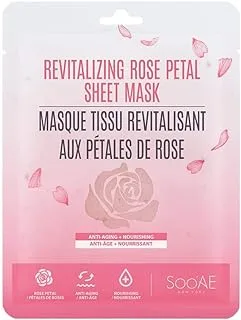 Soo'Ae, New York. Revitalizing Rose Petal Face Sheet Mask. Anti Aging, Moisturizing & Firming. Made In Korea, White