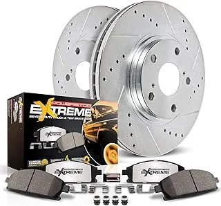 Power Stop K137-36 Front Z36 Truck & Tow Brake Kit, Carbon Fiber Ceramic Brake Pads And Drilled/Slotted Brake Rotors