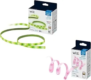 WiZ 929052641 Smart Lightstrip Color Led 2M Starter Kit 1600lm, Color Led 1M Extension 800lm Bundle, 2 Years Warranty, Multicolor