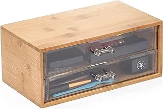 Comestic Organizer With Bamboo Frame Ps+Bamboo