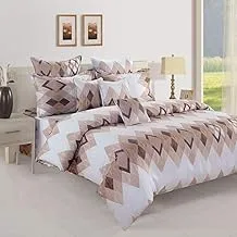 Swayam Zinnia Collection Single Duvet Cover, Brown/White, 150 X 220 Cm, DUSd-15011