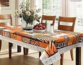 Fun Homes Home Decor Design Vinyl PVC Rectangle Table Cloth Protector Oil Spill Proof Wipe Clean Table Cover for Dining Table, Parties & Camping, 60 X 90 Inches (Grey), Standard (HS_36_FUNHOMES019116)