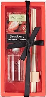 Harmony Strawberry Scent Diffuser Oil Glass Bottle with 10 Sticks