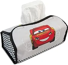 Disney Cars Lightning Mcqueen Tissue Box Cover Holder Modern Decorative Tissues Dispenser Case For Bathroom, Desk, Bedroom, Or Car Multicolor Official Disney Product, Trha10489