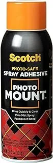 Scotch Photo Mount Spray Adhesive 10.3oz (305gr.) Transparent color, 1 bottle/pack | Ideal for mounting photographs, Prints and Pictures | Glue | Super Glue | Scotch adhesive