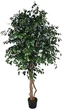 YATAI Fake Ficus Plant 2.3 Meters High Ficus silk Plant with Plastic Pot & Moss Grass Tall Green plant for Home Garden Decoration – Fake Tree – Artificial Plants