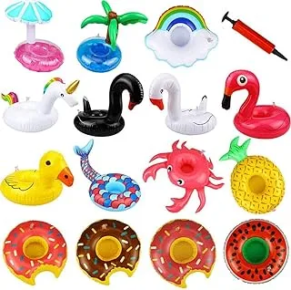 DELFINO Inflatable Drink Holder, DELFINO Drink Floats Inflatable Cup Holders Flamingo Coasters Kids Water Fun Toys Summer Pool Lesser Coasters Floating Water Cup Holder For Swimming Enthusiasts