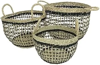 Dubai Garden Centre Seagrass Basket, Small, Black