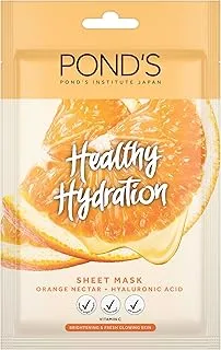 POND'S Healthy Hydration Sheet Mask for bright, fresh and glowing skin, Orange, with 100% natural origin orange extract, hyaluronic acid & vitamin C, 25ml