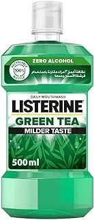 Listerine, Green Tea Mouthwash, With Germ-Killing Oral Care Formula To Prevent From Plaque, Milder Taste, Daily Mouthwash, 500ml