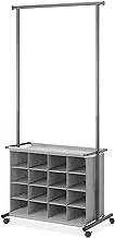 Whitmor 6905-9043 16-Cubby Garment Rack, Gray