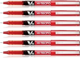 Pilot 019574 Hi-Tecpoint V5 Pen (Red - Pack of 6)