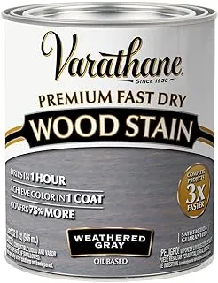 Rust-Oleum Varathane 269394 Premium Fast Dry Wood Stain, 32 Oz, Weathered Gray