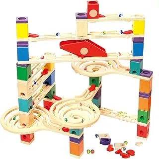 Hape Quadrilla Wooden Marble Run Construction - Vertigo Quality Time Playing Together Safe Play Smart For Families,Multicolor