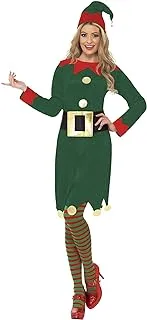 Smiffy Elf Costume, Multi Colour, 31995S, Elf Costume, Green With Dress, Hat & Belt, S - Bust34.5-35.5