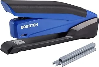 Bostitch Office InPower Spring-Powered Desktop Stapler, 20 Sheet Capcity, Built in Remover, Blue (1122)