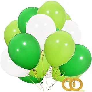 PARTY TIME - 30 Pieces Lime Green, Mint Green and White Latex Balloons Sets for Jungle Safari Theme Party Supplies and Wild One Birthday Decoration Balloon Garland Sets (10 Inches)