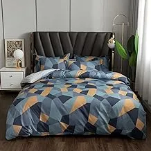 6-Piece Double Size Duvet Cover Set|1 Duvet Cover+1 Flat Sheet+4 Pillow Cases|Microfibre|Hoki