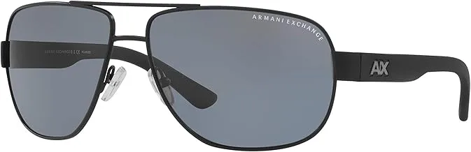 AX Armani Exchange Men's Ax2012s Metal Rectangular Sunglasses