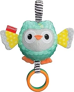 Infantino Textured Sensory Pal -Owl |Stroller & High Chair Toys|Baby soft Plush Toys|