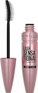 Maybelline New York Volume Mascara, Washable, Full Fan Effect, Long Eyelashes, Clump free, Lash Sensational, Very Black