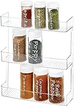 iDesign Linus Plastic Wall Mount Spice Organizer Rack for Spices, Tea, Sauces, and Baking Supplies in your Kitchen or Pantry, Clear