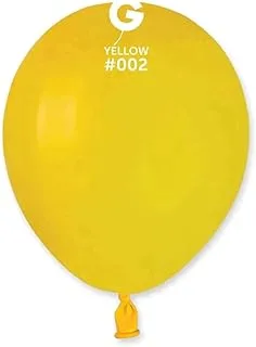 Gemar Round Latex Balloon, 5 Inch Size, Yellow