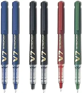 Pilot V7 Hi-Tecpoint Cartridge System Rollerball Pen Medium Point - (Blue 2, Black 2, Red 1, Green 1)