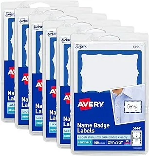 Avery Personalized Name Tags, Print Or Write, Blue Border, 2-1/3