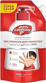 Lifebuoy Antibacterial Hand Wash, Total 10, for 100% stronger germ protection in 10 seconds, 1L