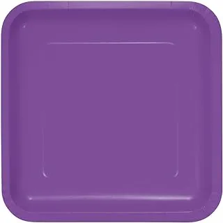 Creative Converting Touch Of Colour Amethyst Square Dinner Plate 18 Pieces, 9 Inch Size