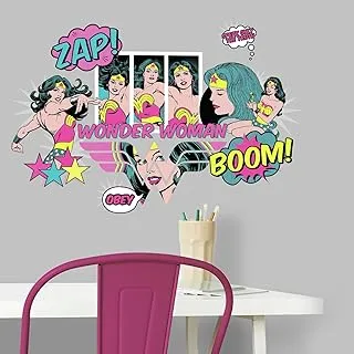 ملصقات جدارية من Roommates RMK3604SCS Wonder Woman Pop Art قابلة للتقشير واللصق