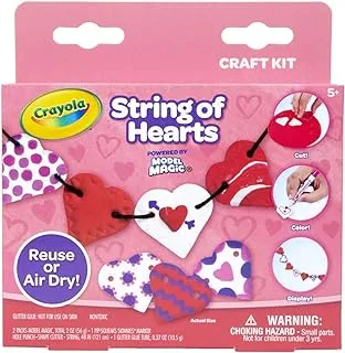 Crayola Model Magic Heart Garland ، مجموعة أدوات عيد الحب ، هدية للأطفال من سن 5 ، 6 ، 7 ، 8