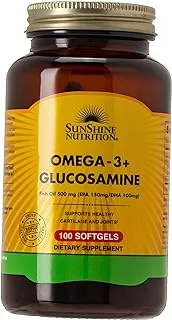 SUNSHINE NUTRITION Omega 3+ Glucosamine 100 Softgels