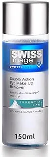 Swiss Image Essential Care Double Action Eye Make Up Remover, 150 ml, Waterproof & Stubborn Make Up Remover, Ophthalmologically Tested