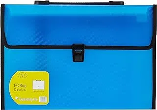 Deluxe AMT Expanding File With Handle 13 Pockets, A4 Size, Assorted Transparent, Black, Blue, Assorted Color, 13P H A4