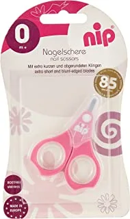 Nip, Nail Scissors, For Baby's Toenails & Fingers, Nail Cutting, Short & Round Edges, Pink