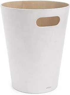 Umbra Woodrow, 2 Gallon Modern Wooden Trash Can Wastebasket or Recycling Bin for Home Office 082780-668, Blush