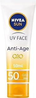 NIVEA SUN Face Cream, UV Anti-Age, SPF 50, Tube 50ml