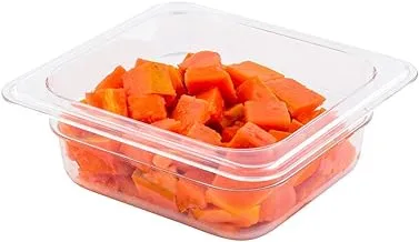 Cold food pan - plastic storage container 1/6 size 2.5 deep clear 1ct box met lux restaurantware