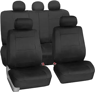 FH Group Fb083Black115 Universal Fit Full Set Neoprene Ultraflex Waterproof Black Automotive Seat Covers Fits Most Cars, Suvs, And Trucks (Airbag Compatible And Split Bench)