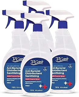 Vcare Anti-Bacterial|Disinfectant|Sanitizing |Multi-Purpose Spray 750 Ml (Pack Of 4)