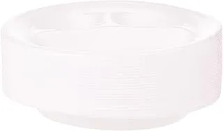 Hotpack Disposable Round Foam White Plate 10 inches, 3-Compartment, 25 Pieces